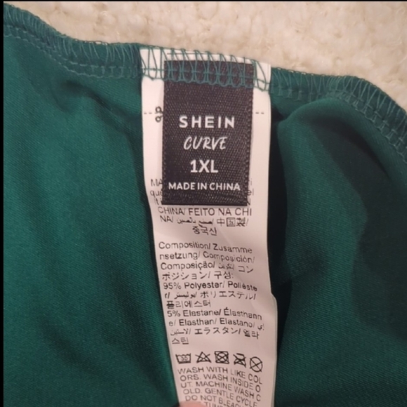 SHEIN Curve 1XL Teal Blouse - Picture 2 of 3